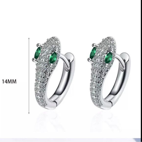 The Serpentine Earring in 925 silver and cubic zirconia - Picture 4 of 5